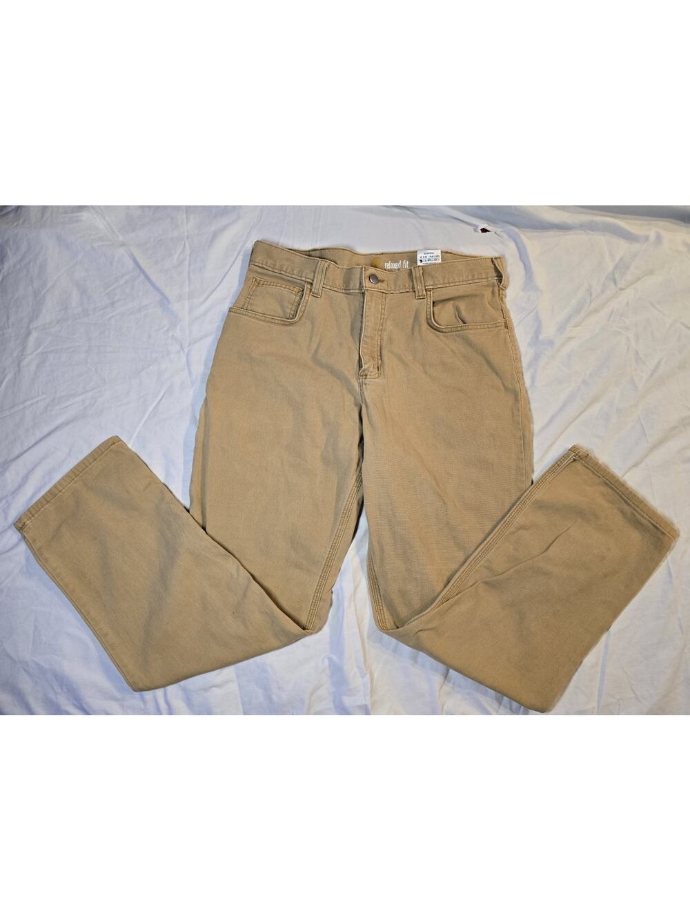 Carhartt Pants Mens 34x30 Brown Relaxed Fit Canvas Work Carpenter Utility